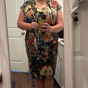 Grace Karin vintage 2XL print dress 1153